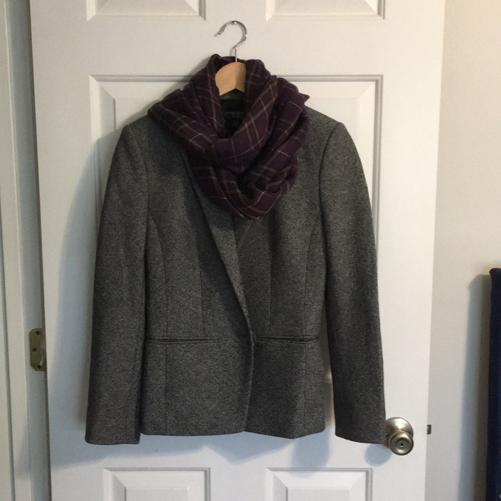 Grey herringbone wool blazer size 2 Nordstrom